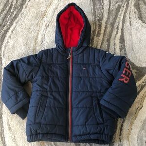 Tommy Hilfiger Toddler Boy 5/6 Winter Coat Puffer Jacket Navy  Hood Warm